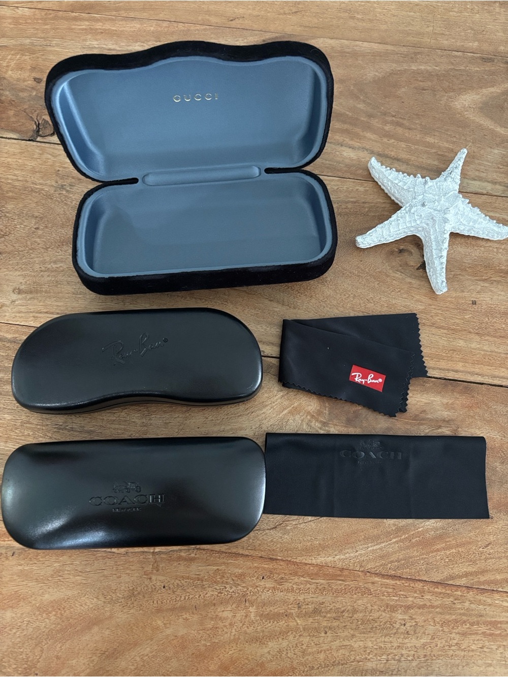 Gucci & Ray-Ban & Coach Sunglasses Cases - Trio Black